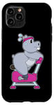 Coque pour iPhone 11 Pro Hippopotame Fitness Vélo d'appartement