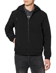 JACK & JONES Mens Long Sleeve Jacket Shirt Light Weight Casual Gym Winter Hooded Jacket for Men, Black Colour, Size- S