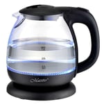Electric Glass Kettle 1L UK Plug Illuminated Auto Switch Off Protection 1100W HQ