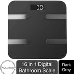 Aquarius Bluetooth 16 in 1 Smart Body Analysis Weighing Scale-Smart, Space Grey