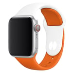 Apple Watch Series 4 40mm klockband av silikon i kontrasterande färger - Vit / Orange