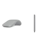 Microsoft Surface Arc Bluetooth Mouse - Platinum & Surface Pen - Platinum