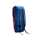 HUNDRED Strike Badminton and Tennis Racquet Kit Bag (Blue) | Material: Polyester | Multiple Compartment with Side Pouch | Easy-Carry Handle | Padded Back Straps | Front Zipper Pocket (Red, 6 in 1)