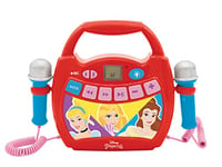 Lexibook MP300DPZ Disney Princess, My First Karaoke Digital Player with 2 Toy mics, Wireless, Record and Voice Changer Functions, Red