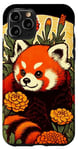 Coque pour iPhone 11 Pro Art rétro panda rouge