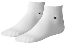 Tommy Hilfiger Men's Quarter 2P Ankle Socks, White, Size 6-8 UK (pack of 2 )