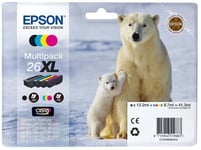 Genuine Epson 26XL Polar Bear Multipack Ink Cartridge T2636 T263645 C13T26364012