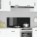 Kök Backsplash Svart 110x40x0,6 cm Härdat Glas