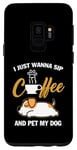 Coque pour Galaxy S9 Jack Russell Terrier I Just Wanna Sip Coffee Pet My Dog