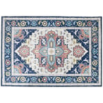 HOMCOM Area Rugs for Bedroom, Vintage Floral Large Carpet, 160x230cm, Blue