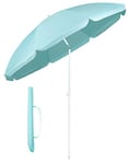 Sekey® Parasol Ø 160 cm inclinable pour Patio Jardin Balcon Piscine Plage Rond Sunscreen UV20+ Bleu clair
