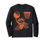 Cicada Play Basketball Funny Illustration Bug Comeback 2024 Long Sleeve T-Shirt