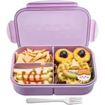 Bentobox, Lunchbox för Barn, Ideal Läckagesäker Lunchboxbehållare, Moms Val Lunchbox för Barn, BPA & Kemisk Färgfri Lunchbox för Barn (Lila M)