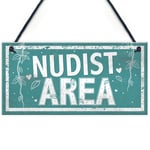 RED OCEAN Nudist Area Hot Tub Sign Chic Novelty Garden Swimming Pool Party Plaque FRIEND Gift