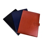 A4 Pu Leather Document Bag File Folder Clip Board Business Offic Blue