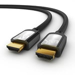 Sentivus HD300-150, Câble HDMI 4K, certifié Premium (Ultra HD à 60 Hz sans bégaiement, SUHD, HDR, ARC) avec Ethernet haute vitesse, gaine en coton, 1x 1,50 m, noir