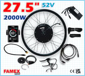 27.5" Electric Bicycle Conversion Kit Rear Wheel Motor Hub 2000 52V UK