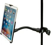 12" Flexi Arm Form Fit Music / Mic Stand Clamp Mount for Apple iPad Pro 10.5"