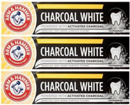 3 x 75 ml Arm and Hammer Activated Charcoal White Whitening  Toothpaste