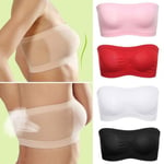 Women Tube Top Underwear Strapless Breathable Seamless Stretch I Red