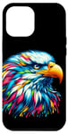 iPhone 13 Pro Max Cool Bald Eagle Spirit Animal Illustration Tie Dye Art Case