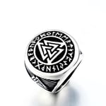 Ring - Nordisk Mytologi Valknut med runor