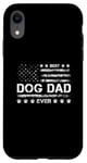 Coque pour iPhone XR Best Dog Dad Ever USA Drapeau américain Fête des pères 4 juillet