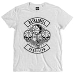 Teetown - T Shirt Homme - Basketball Rebellion Skull - Lakers Warriors Spurs Celtics Chicago Bull Nba Sport Jam Youngboy - 100% Coton Bio