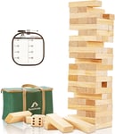 Giant Jenga Outdoor Tumble Tower Game Wood Stacking Kids & Adults 54 Pcs Blocks