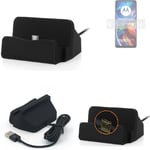 Docking Station for Motorola Moto E32 black charger Micro USB Dock Cable