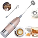 Milk Frother Handheld Battery Operated Frother for Milk Foam Maker Durable Drink Mixer Stainless Steel Whisk