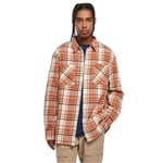 Urban Classics Leaves Oversized rutig långskjorta - orange/röd - L