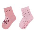 Sterntaler ABS strumpor i dubbelpack med falukorv och polka dots rosa
