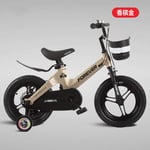 cuzona Children's bicycle boy 2-3-4-6-7 stroller 8 years old baby girl bicycle child medium and large bicycle-18 inch_【Magnesium Alloy】 Champagne Gold One Wheel