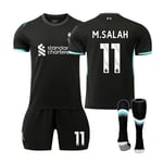 2024-2025 Liverpool borta barnfotbollströja set nr 11 M.SALAH L