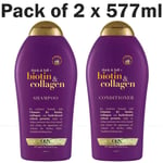 OGX Biotin &Collagen Shampoo &Conditioner Unique Precious Formula Pack 2x577ml