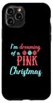 Coque pour iPhone 11 Pro Je rêve d'une joie de Noël rose