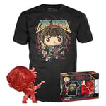 Funko POP! & Tee: Stranger Things - Hunter Eddie With Guitar - Large - (L) - T-Shirt - Clothes With Collectable Vinyl Figure - Gift Idea - Toys and Short Sleeve Top for Adults Unisex Men and Women