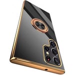 Samsung S23 Ultra Elegant & Stöttåligt Skal med Ringhållare Flawless Rosa