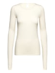 Hillevi Cashmere Top Tops T-shirts & Tops Long-sleeved White Swedish Stockings