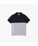 Lacoste Boys Boy's Organic Cotton Pique Colourblock Polo Shirt in Navy - Size 16Y