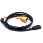 Câble HDMI vers RCA HDMI mâle vers 3RCA AV connecteur mâle composite adaptateur de transmission effi-Modèle: 1,5m -FYDZLJXB11139