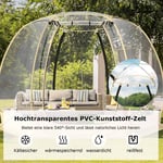 Transparent tält pop up tält för 6-10 personer med 2 stora rulldörrar hopfällbart sporttält