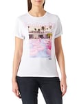 BOSS Womens C Esummer Organic-Cotton Regular-fit T-Shirt with Summery Print White