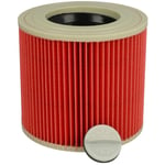 Vhbw - Filtre à cartouche compatible avec Kärcher a 2064 pt, a 2074 pt, a 2024 pt, a 2054 Me aspirateur à sec ou humide - Filtre plissé, rouge