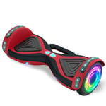 QINGMM Hoverboard,Two Wheel Self Balancing Car with LED Flash Lights And Bluetooth Speaker,Smartphone Control Electric Scooters,for Kids Adult,Red