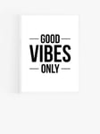 EAST END PRINTS The Native State 'Good Vibes Only' Framed Print