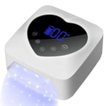 Uppladdningsbar UV LED Nagellampa, 72W Effekt, 5 Timerinställningar,EU-kontakt, X20 Vit