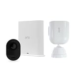 Arlo Ultra Smart Home Security Camera CCTV System and Security Mount bundle, 1 Camera kit, white