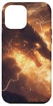 Coque pour iPhone 13 Pro Max Scène épique Dragons Silhouette Dragon Fantasy Fire